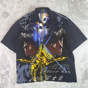 Vintage Y2K K.A.D. Clothing Co. Vezzo Anime AOP Button-up Shirt Size M